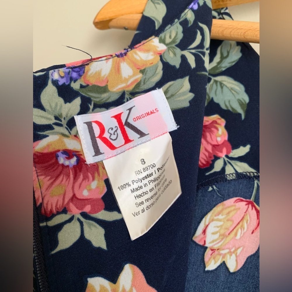 R&K Vintage 90s Floral Romantic Midi Dress Boho Hippie Sundress Cottagecore - Picture 8 of 8